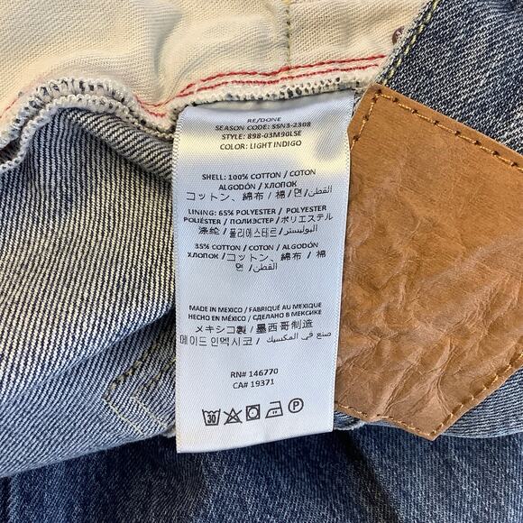 NEW! RE/DONE Size 32 90s Loose Light Indigo Denim Jeans $325 msrp G18-9 - Picture 7 of 8